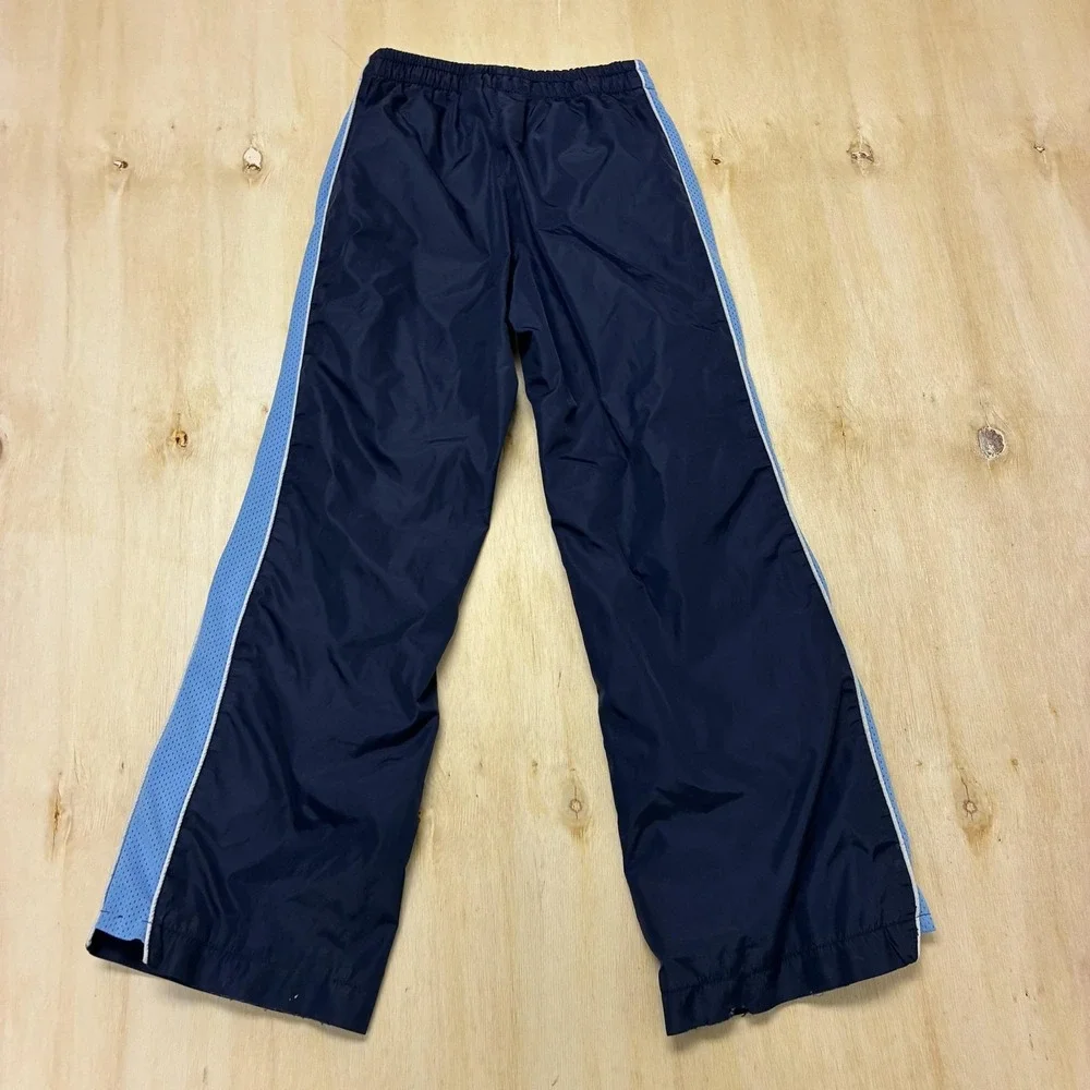 Old Navy Track Pants Boys 7 Blue Mesh Side Stripe Elastic Waist Nylon Lined